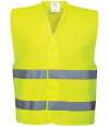 PW309 C474 Portwest Hi-Vis Two Band Vest Yellow colour image